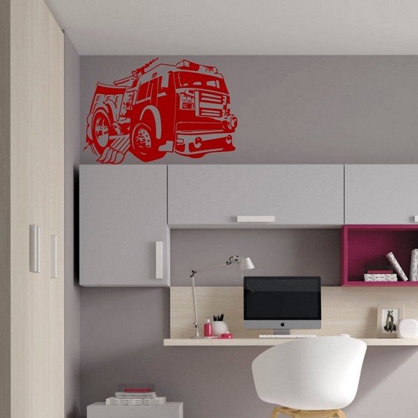 Exemple de stickers muraux: Camion de Pompier Tuning